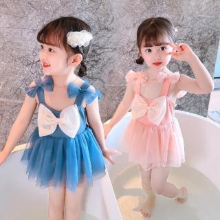【Arbea】女童平角褲泳衣可愛公主裙式比基尼(連體款)