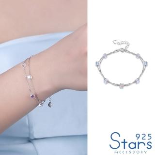 【925 STARS】純銀925奧地利方糖水晶串珠造型手鍊(純銀925手鍊 水晶手鍊 串珠手鍊)