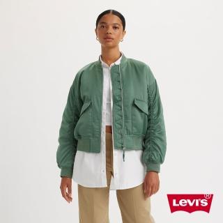 【LEVIS 官方旗艦】女款 鋪棉飛行外套 / 抓皺袖設計 蒂芬妮綠 熱賣單品 A7262-0004