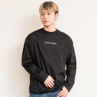 【Calvin Klein 凱文克萊】CK 男版 立體膠印文字LOGO 薄長袖 T恤(秋冬新品)