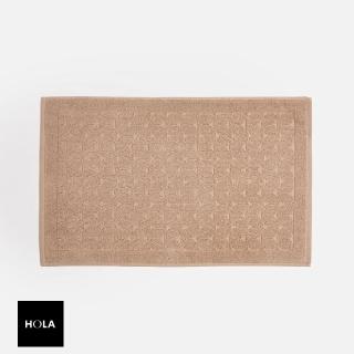 【HOLA】葡萄牙純棉止滑緹花毛巾踏墊50x80花紋彌月咖