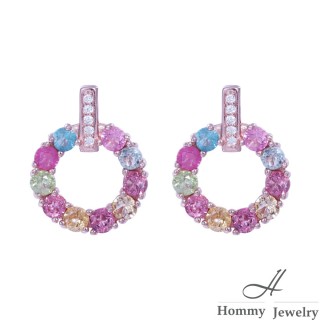 【Hommy Jewelry】天然碧璽耳環(百花真鑽系列 輕巧碧璽耳環)