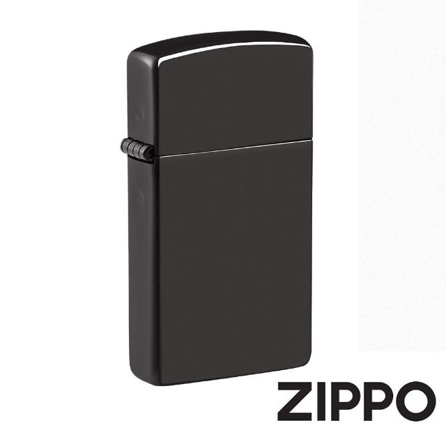 【Zippo】窄版黑炫冰-素面-防風打火機(美國防風打火機)