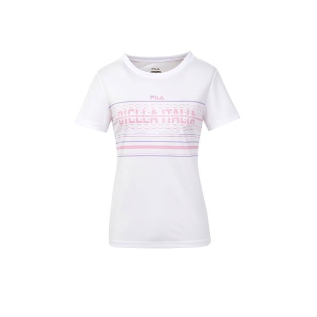 【FILA官方直營】女抗UV吸濕排汗短袖T恤-白色(5TEY-1005-WT)