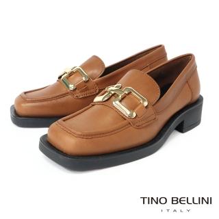 【TINO BELLINI 貝里尼】義大利進口方頭雙環樂福鞋FYLV034-N(咖啡色)