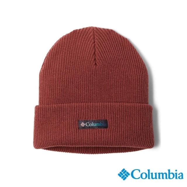 【Columbia 哥倫比亞 官方旗艦】中性-Whirlibird 反折針織帽-甜菜根紅(UCU02140IU/HF)