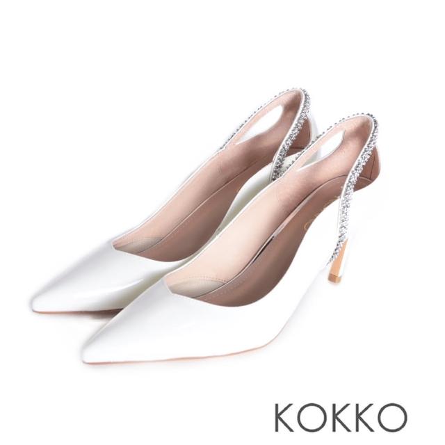 【KOKKO 集團】精緻閃亮水鑽細高跟鞋(白色)