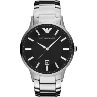 【EMPORIO ARMANI】亞曼尼紳士手錶-黑x銀/43mm(AR11181)