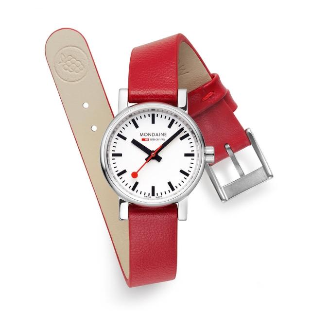 【MONDAINE 瑞士國鐵】evo2 Vegan時光走廊植物皮革腕錶 瑞士錶(26110LCV / 26mm)