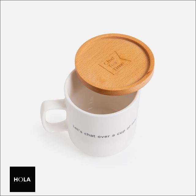 【HOLA】午茶時光木蓋字母馬克杯-W