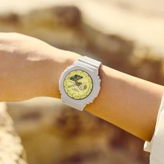 【CASIO 卡西歐】療癒舒適羅勒葉圖形時尚雙顯腕錶 42.9mm(GMA-S2100NC-4A)