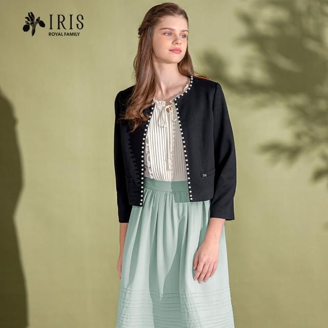 【IRIS 艾莉詩】經典黑小香風縫珠外套(36506)