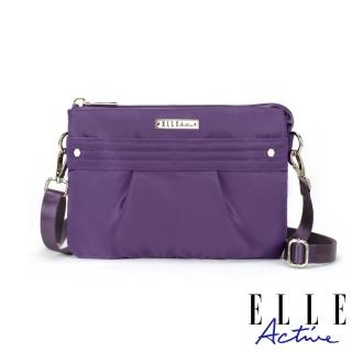 【ELLE active】知性優雅系列-輕薄多夾層側背包-小-紫色