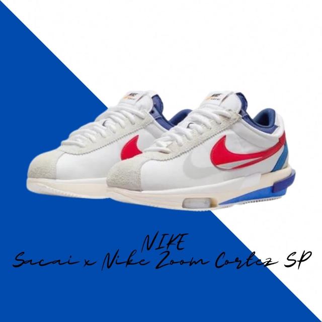 【NIKE 耐吉】聯名限定鞋Sacai x Nike Zoom Cortez SP 阿甘鞋白紅