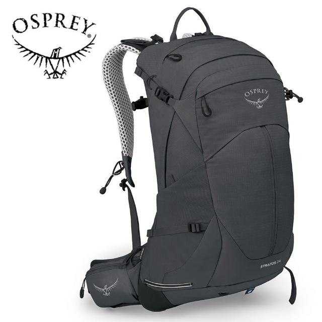 【Osprey】Stratos 24 透氣網架健行登山背包 24L 男款 隧道灰(登山背包 健行背包 運動背包)