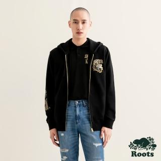 【Roots】Roots 男裝-舞龍新春系列 毛圈布連帽外套(黑色)