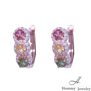 【Hommy Jewelry】天然碧璽耳環(百花真鑽系列 碧璽耳環)