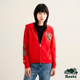 【Roots】Roots 女裝-舞龍新春系列 短版連帽外套(紅色)