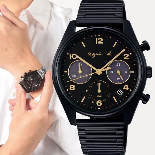【agnes b.】法式簡約太陽能計時腕錶(VR42-KBK0SD/BZ5013X1)