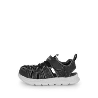 【SKECHERS】C-flex Sandal 2.0 中童鞋 涼鞋 保護 魔鬼氈 黑 灰(400041LBKGY)