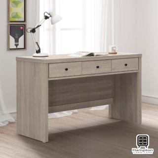 【Hampton 漢汀堡】卡米淺灰色4尺三抽書桌(書桌/桌子/電腦桌/辦公桌)