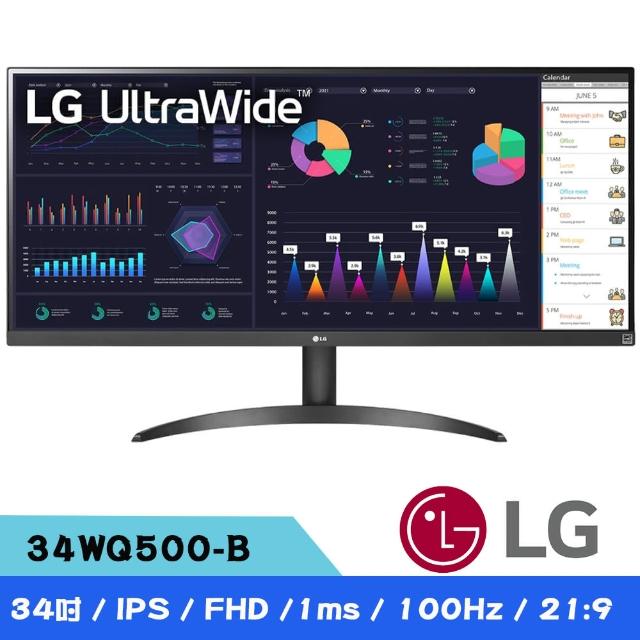 LG 樂金】34WQ500-B 34吋UltraWide？ 21:9 FHD IPS螢幕- momo購物網