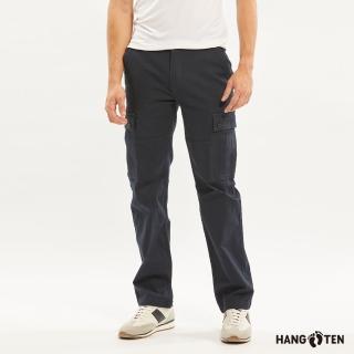 【Hang Ten】男裝-REGULAR FIT五口袋休閑工裝長褲(深藍)