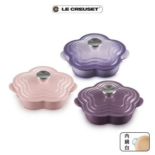 【Le Creuset】琺瑯鑄鐵鍋山茶花燉飯鍋 20cm(水晶紫/甜心粉/藍鈴紫)