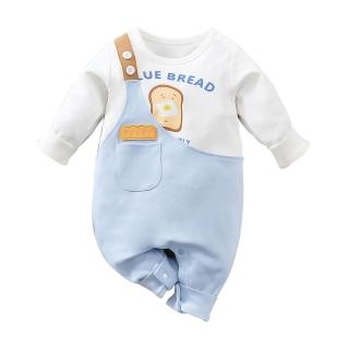 【JoyNa】嬰兒 純棉長袖包屁衣 野餐 連身衣(肩扣下扣.寶寶衣)