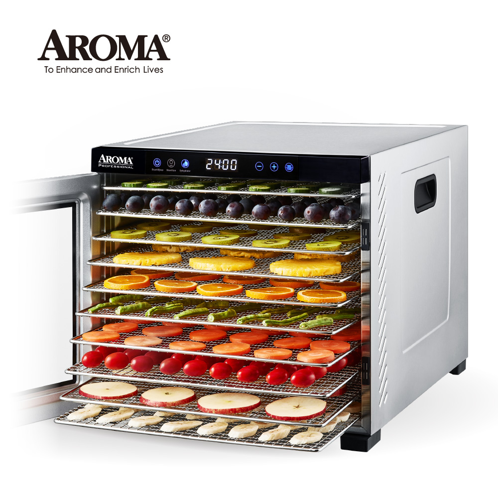 AROMA乾果機【美國 AROMA】紫外線全金屬十層溫控乾果機 AFD-925SDU