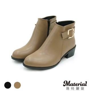 【MATERIAL 瑪特麗歐】女鞋 全尺碼23-27 靴子 MIT時髦方釦拉鍊短靴 T7831(靴子)