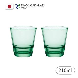 【TOYO SASAKI】Spash堆疊水杯2入組/綠/210ml(日本高質量玻璃代表)