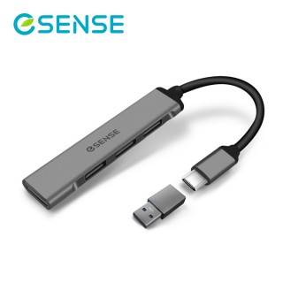 【ESENSE 逸盛】ESENSE S247PA 4合1 Type-C/USB3.0HUB集線器(支援Type-C手機/筆電)