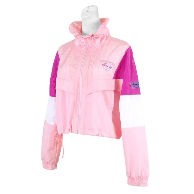 【SKECHERS】Outerwear 女 外套 短版 立領 防風 薄款 兩側口袋 粉紅(L121W039-0093)
