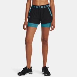 【UNDER ARMOUR】短褲 女款 運動褲 黑藍 PLAY UP 2-IN-1 1351981-008