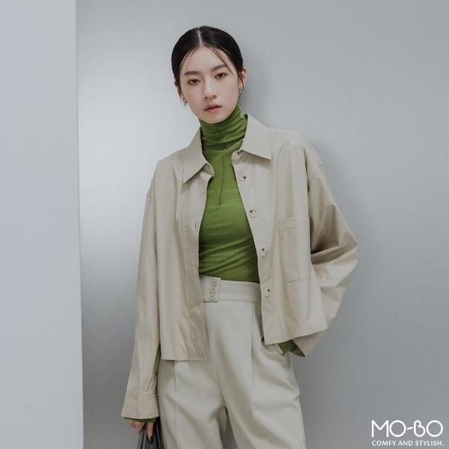 【MO-BO】襯衫式皮革短外套