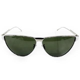【BOTTEGA VENETA 寶緹嘉】640232 精品金屬銀框太陽眼鏡/墨鏡(綠色)