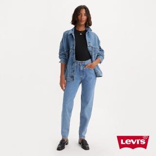 【LEVIS】女款 上寬下窄 80年復古高腰寬鬆版牛仔褲/淺藍水洗/及踝款 彈性布料 人氣新品 A3506-0017