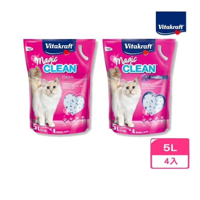 德國Vitakraft】VITA Magic clean神奇抗菌水晶貓砂5L/2.2kg*4入組(貓砂