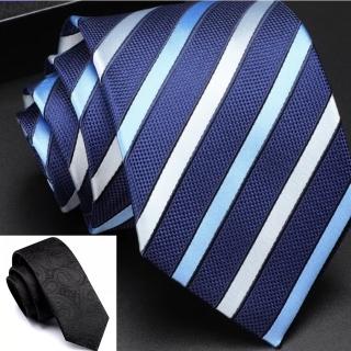 【拉福】領帶尼爾8cm免手打領帶寬版紳士拉鍊領帶