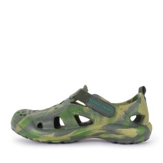 【SKECHERS】Koolers - Swurlz 中童鞋 運動 拖鞋 涼鞋 防水 綠 灰(400063LCAMO)