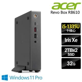 【Acer 宏碁】i5迷你商用電腦(RB610/i5-1335U/32G/2TB SSD+2TB SSD/W11P)