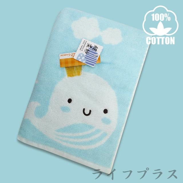 超柔紗萌寵星球浴巾-水藍鯨魚x1條(浴巾)