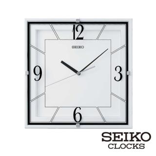 【SEIKO 精工】滑動式秒針 靜音方形掛鐘時鐘 QXA821W(SEIKO、掛鐘、日本原廠機芯、靜音指針 SK048)