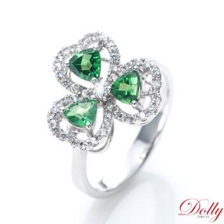 【DOLLY】0.80克拉 18K金無燒沙佛萊石鑽石戒指