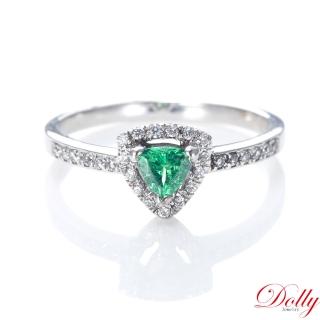 【DOLLY】0.25克拉 18K金無燒沙佛萊石鑽石戒指