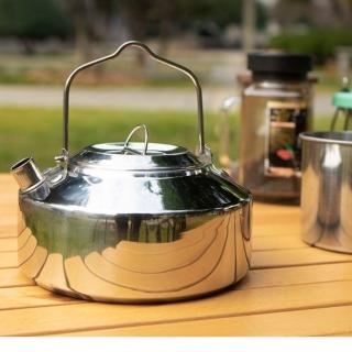 【May Shop】戶外露營燒水壺不鏽鋼咖啡壺登山釣魚便攜茶壺