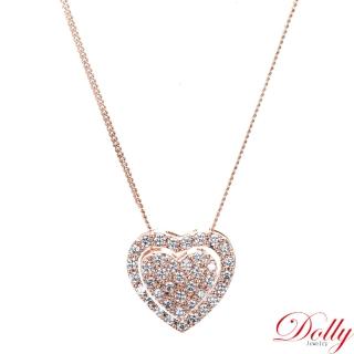 【DOLLY】1.30克拉 18K金輕奢珠寶玫瑰金鑽石項鍊