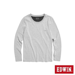 【EDWIN】女裝 石墨烯發熱薄長袖T恤(銀灰色)