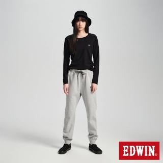 【EDWIN】女裝 石墨烯發熱薄長袖T恤(黑色)